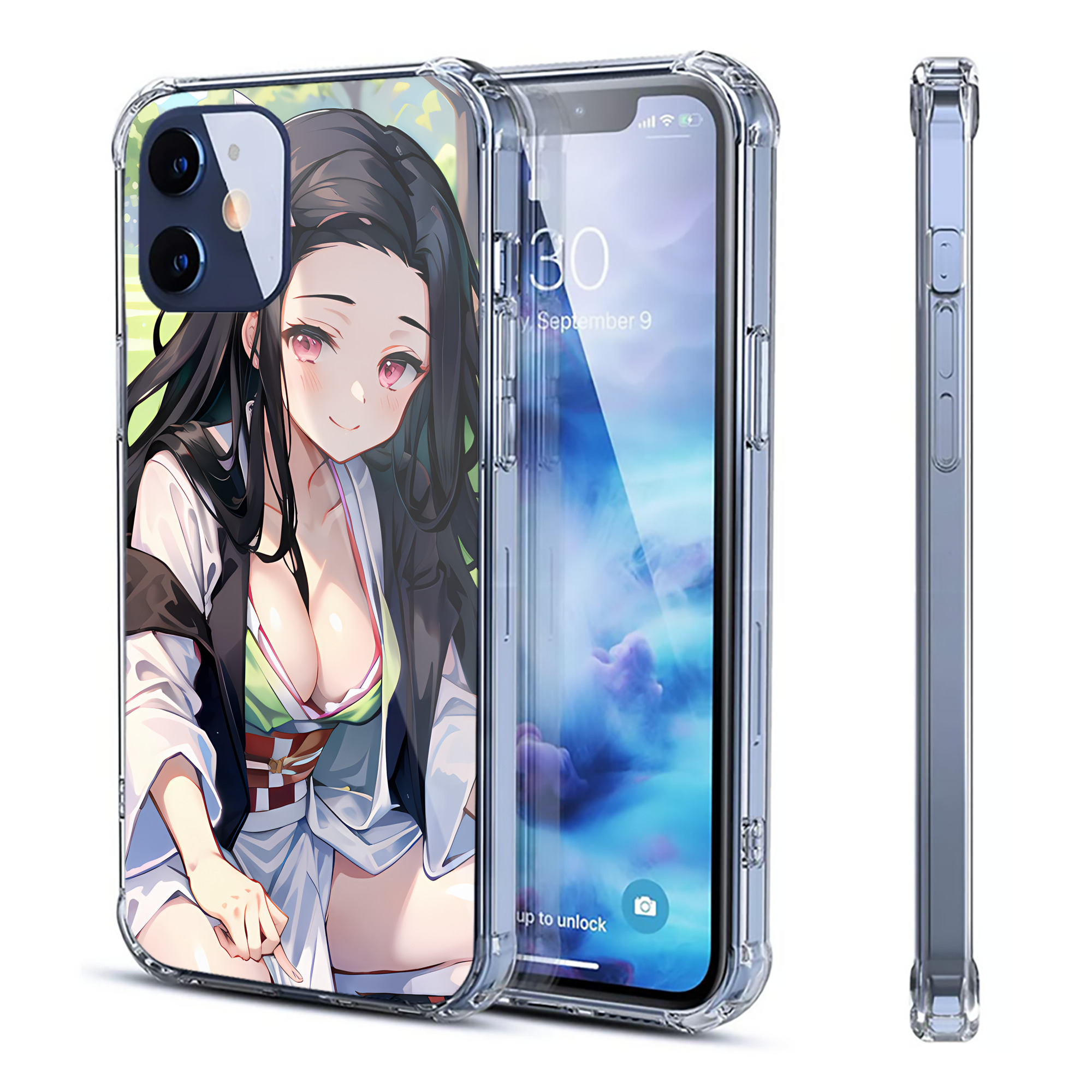 （画像用） 鬼滅の刃（きめつのやいば）竈門 禰󠄀豆子／かまど ねずこ Kamado Nezuko 【iPhone 12シリーズ対応】透明スマホケース（クリアソフトケース）